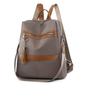 Fashionable Large Capacity Oxford Cloth Wear-resistant Women's Casual Backpack (Color: Khaki)