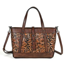 First Layer Cowhide Skeleton-skin Hand Carved Bag (Option: Retro Coffee)