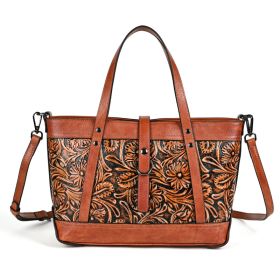 First Layer Cowhide Skeleton-skin Hand Carved Bag (Option: Retro Brown)