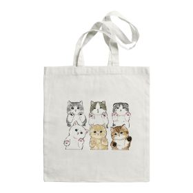 Shark Cat Printed Canvas Bag Shoulder (Option: STD1690R)