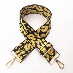 Adjustable Wide Shoulder Strap Accessory Embroidery (Option: Yellow And Black Leopard Print)