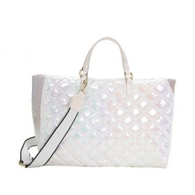 Women's Colorful Large Capacity Diamond Embroidery Thread Handbag (Color: Beige)