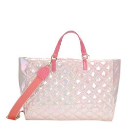 Women's Colorful Large Capacity Diamond Embroidery Thread Handbag (Color: Pink)