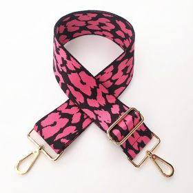 Adjustable Wide Shoulder Strap Accessory Embroidery (Option: Rose Pink Leopard Print)