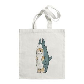 Shark Cat Printed Canvas Bag Shoulder (Option: STD169L)