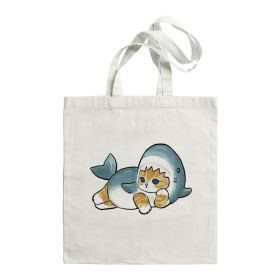 Shark Cat Printed Canvas Bag Shoulder (Option: STD1690C)